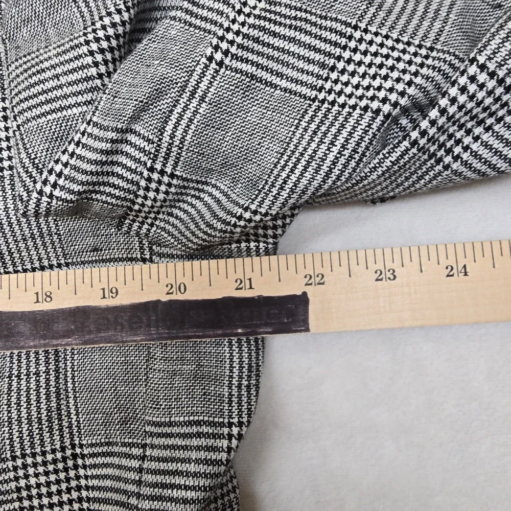 Michael‎ Kors Linen Sport Coat Mens 41R Large Black White Plaid Classic Fit NEW